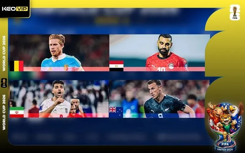 Cập nhật lịch thi đấu bảng G tại World Cup 2026 theo giờ Việt Nam