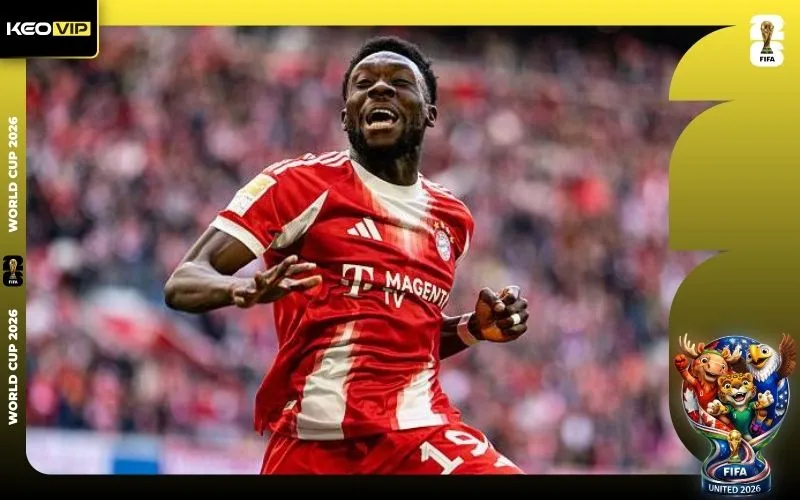 Alphonso Davies dùng tốc độ xé toạc biên nhà