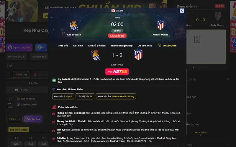 Dự đoán kết quả AI Sociedad vs Atl Madrid 02h00 ngày 14/9/2026